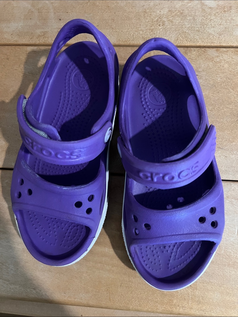 CROCS Kids Purple Open-Toe Sandals with Heel Strap